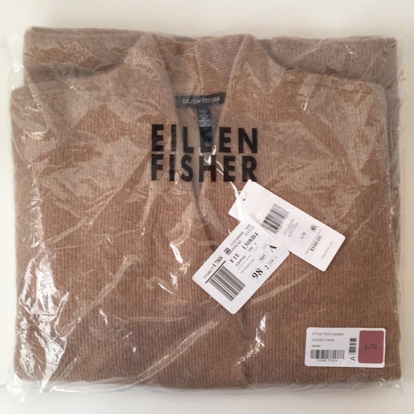 Eileen Fisher Boxy Cardigan Brown Tan color women’s large - Picture 7 of 8